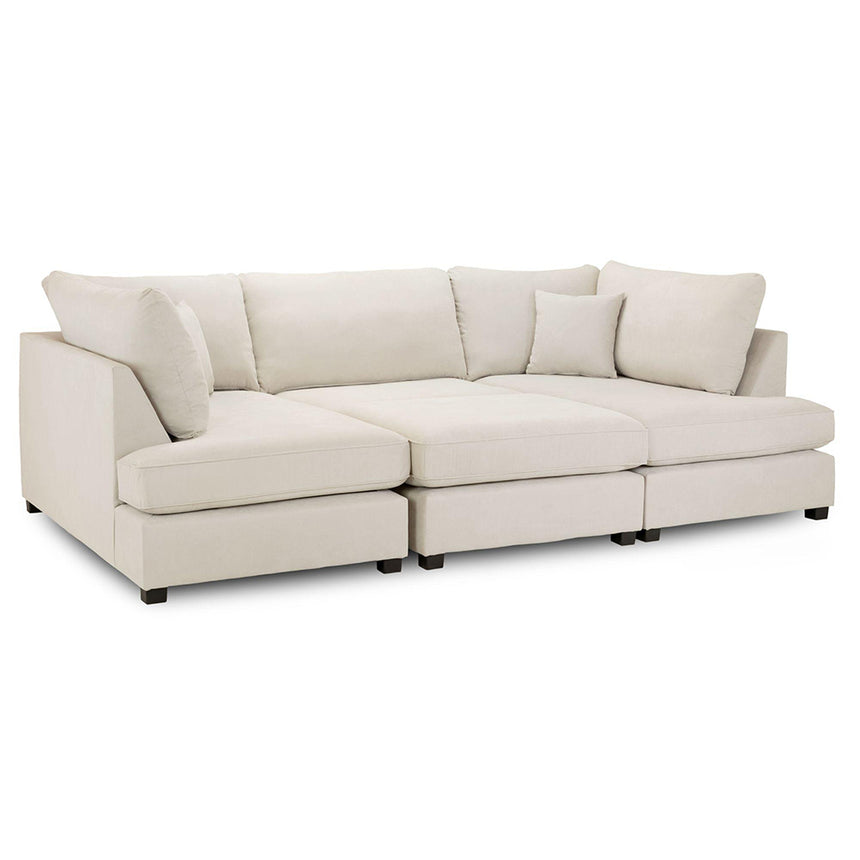 Blake Classic Beige Fabric U Shape Corner Sofa Suite