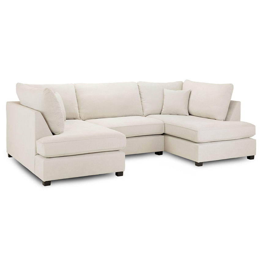 Blake Classic Beige Fabric U Shape Corner Sofa Suite