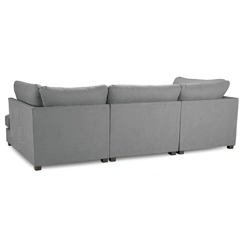 Blake Classic Grey Fabric U Shape Corner Sofa Suite