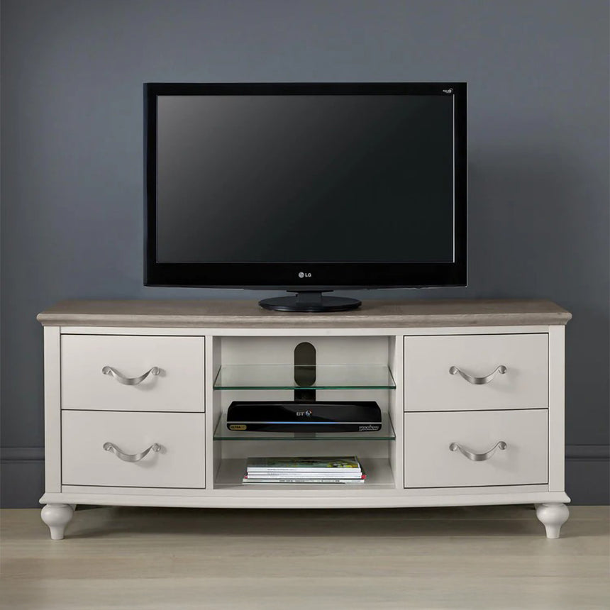 Carolina Grey Washed Oak and Soft Grey Entertainment Unit 43in Plasma