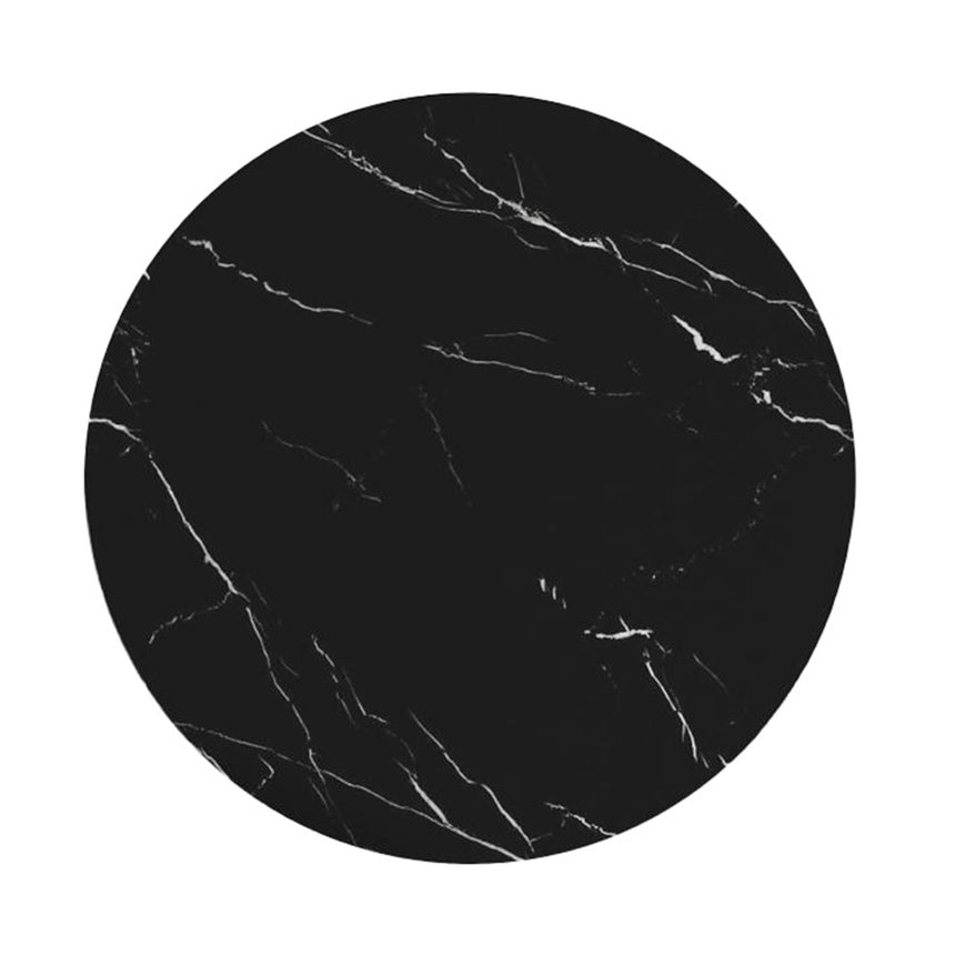Modena Black Marquina Engineered Marble 4-6 Seater Round Dining Table - 130cm