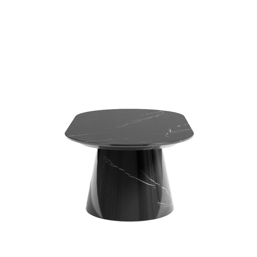 Modena Black Marquina Engineered Marble Oval Coffee Table