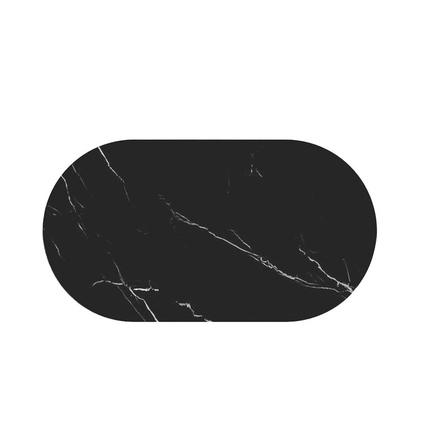Modena Black Marquina Engineered Marble Oval Coffee Table