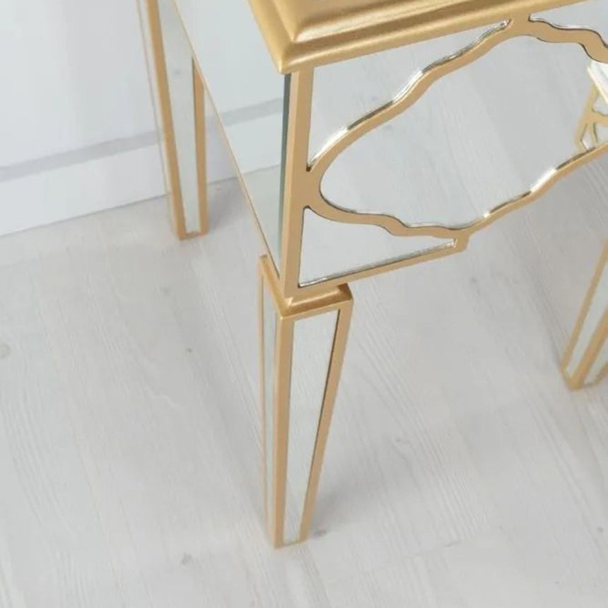 Casablanca Dressing Table - Mirrored - Gold Trim