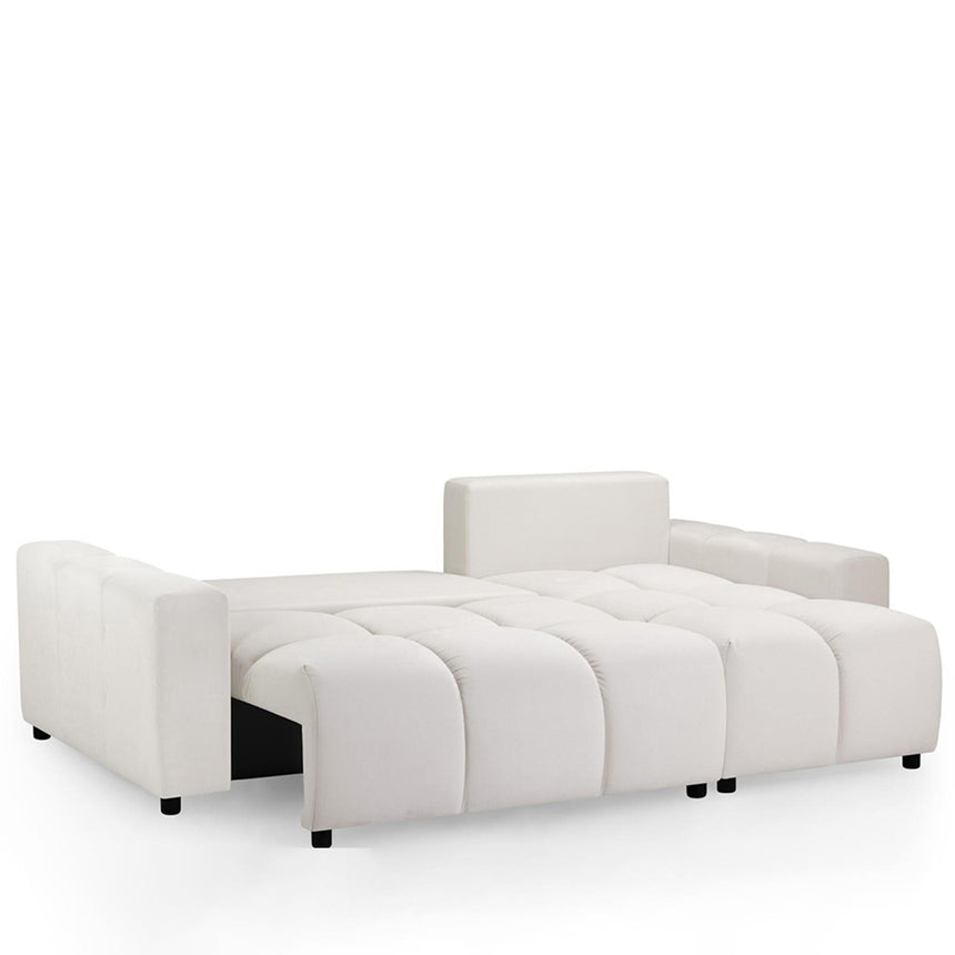 Celine Beige Fabric Left Hand Facing Corner Sofabed with Storage