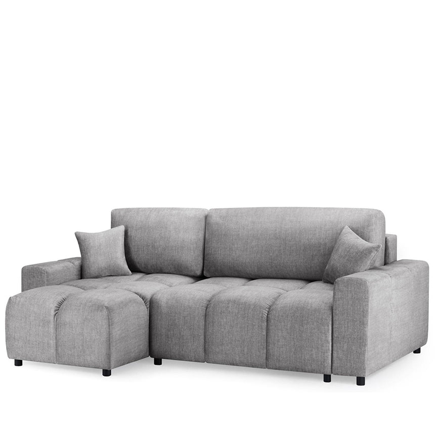 Celine Grey Fabric Left Hand Facing Corner Sofabed with Storage
