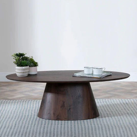 Chiswick Oval Coffee Table with Pedestal Base
