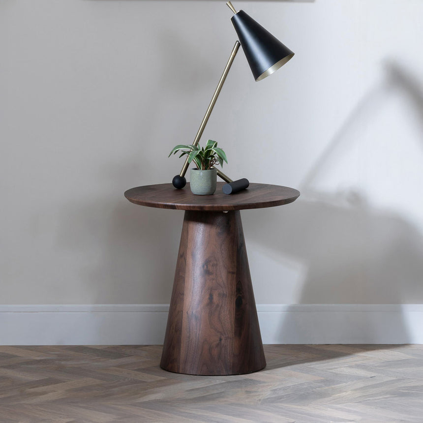 Chiswick Round End Table with Pedestal Base