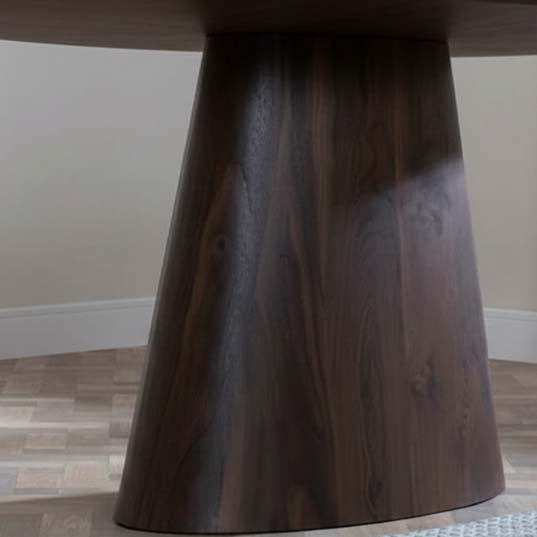 Chiswick Walnut 6 Seater Oval Dining Table with Pedestal Base - 180cm