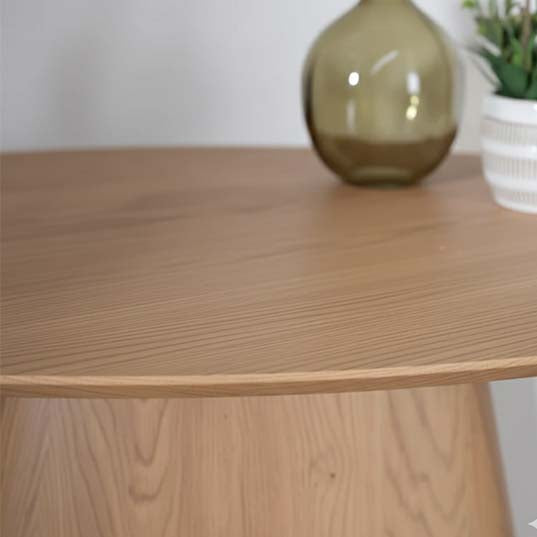 Chiswick Walnut Oval Console Table with Pedestal Base - Brown