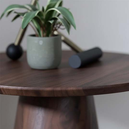 Chiswick Oak Round End Table with Pedestal Base