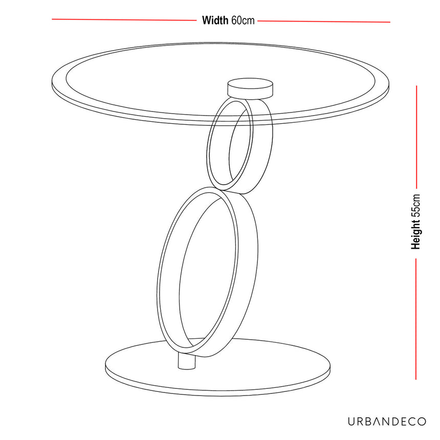 Prato Glass Top Round Side Table