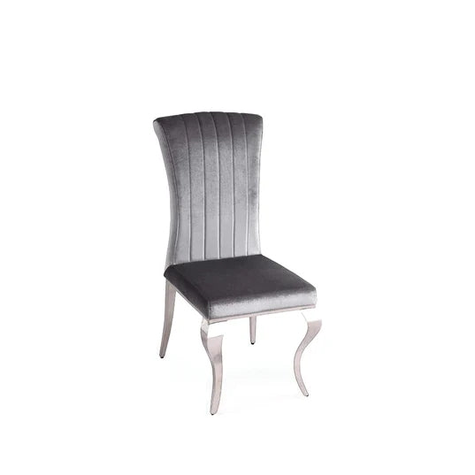 Matera Velvet Fabric Dining Chair with Chrome Legs