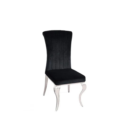 Matera Velvet Fabric Dining Chair with Chrome Legs