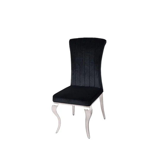Matera Velvet Fabric Dining Chair with Chrome Legs