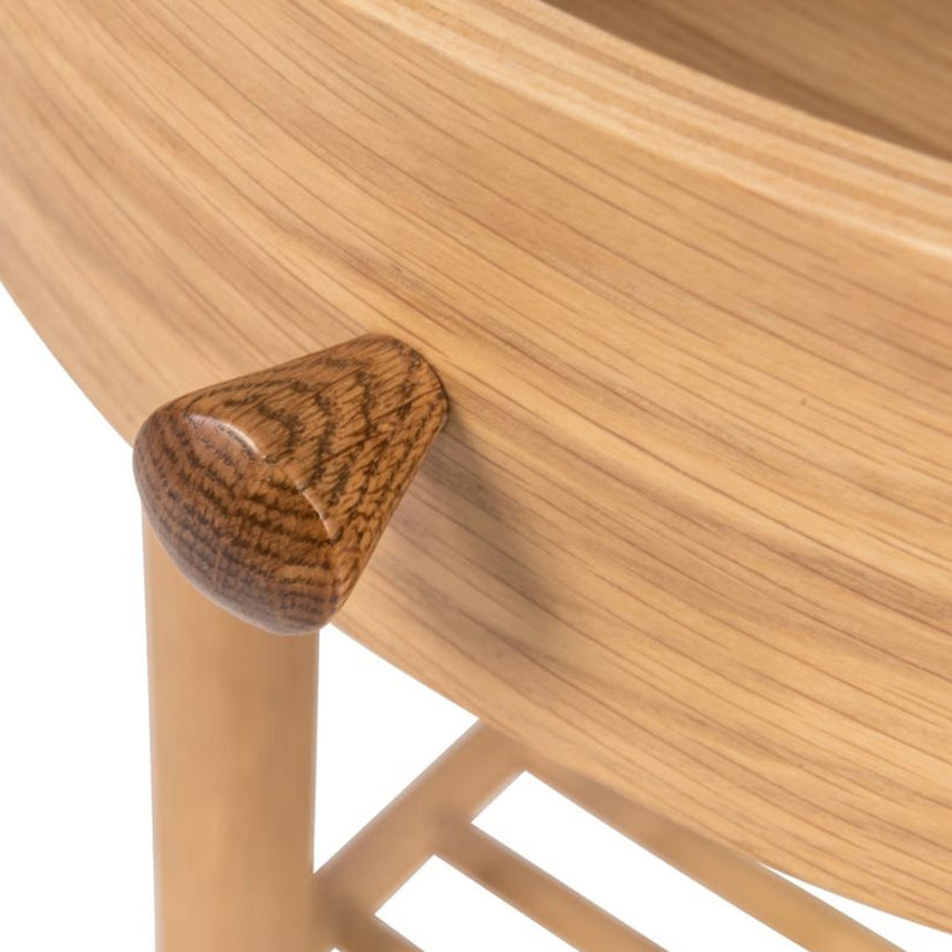 Connecticut Natural Oak 1 Drawer Round Bedside Table