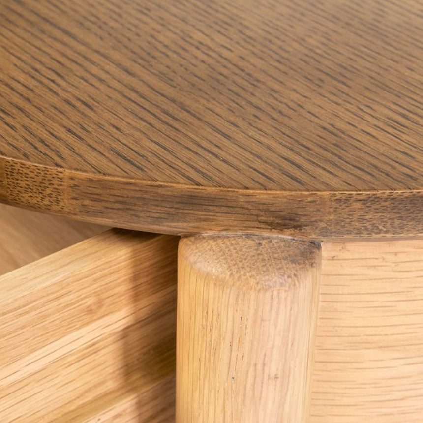 Connecticut Natural Oak 1 Drawer Round Bedside Table