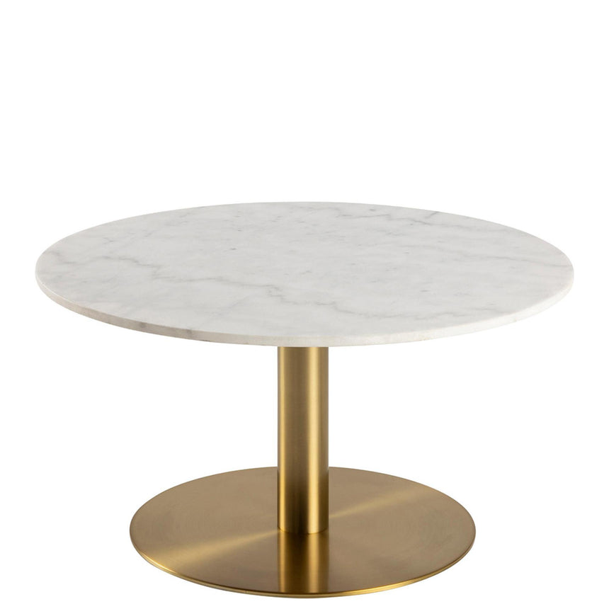 Corby Coffee Table - Round - White Marble Effect and Gold