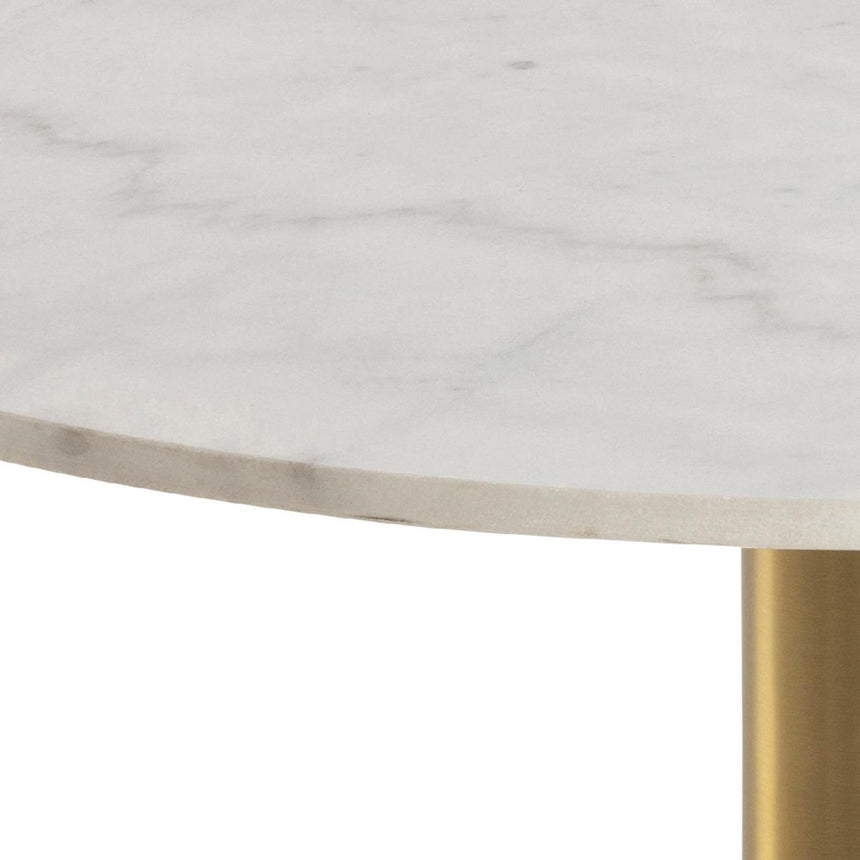 Corby Coffee Table - Round - White Marble Effect and Gold