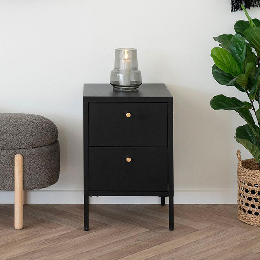 Dalby Black Metal 2 Drawer Chest