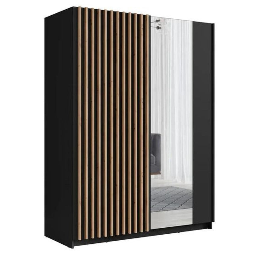 Brona Black Oak 2 Door Sliding Wardrobe
