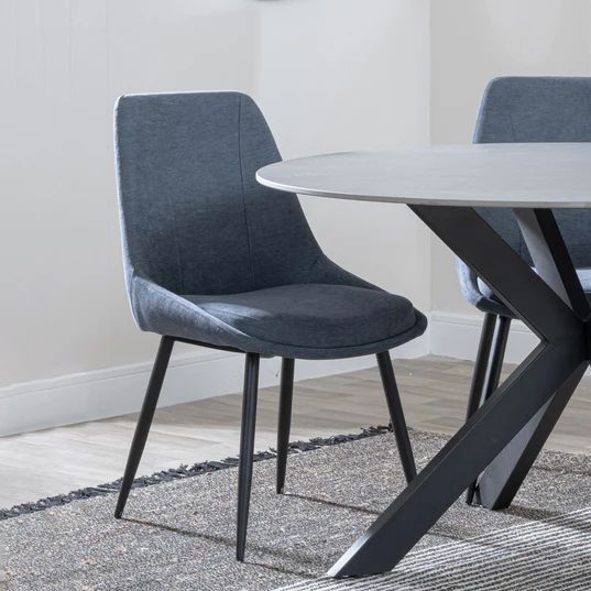Rovereto Fabric Dining Chair with Black Legs