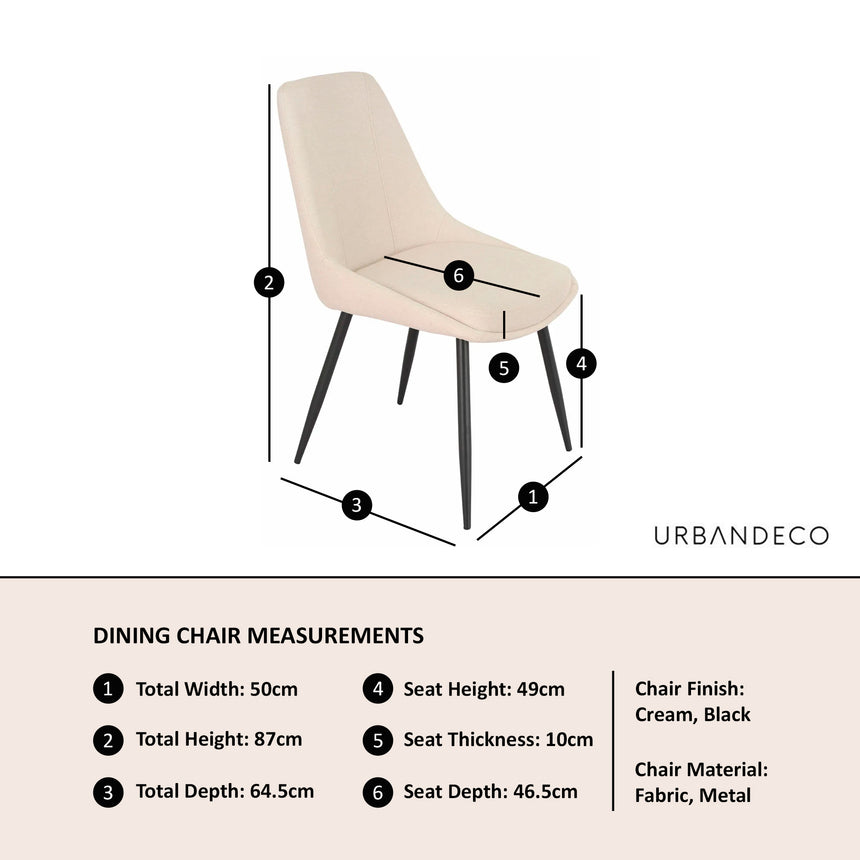 Rovereto Fabric Dining Chair with Black Legs