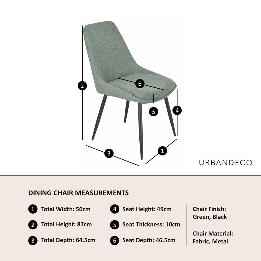 Rovereto Fabric Dining Chair with Black Legs