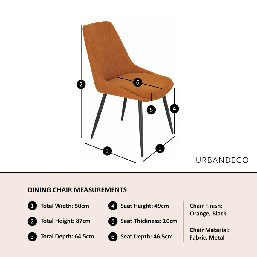 Rovereto Fabric Dining Chair with Black Legs