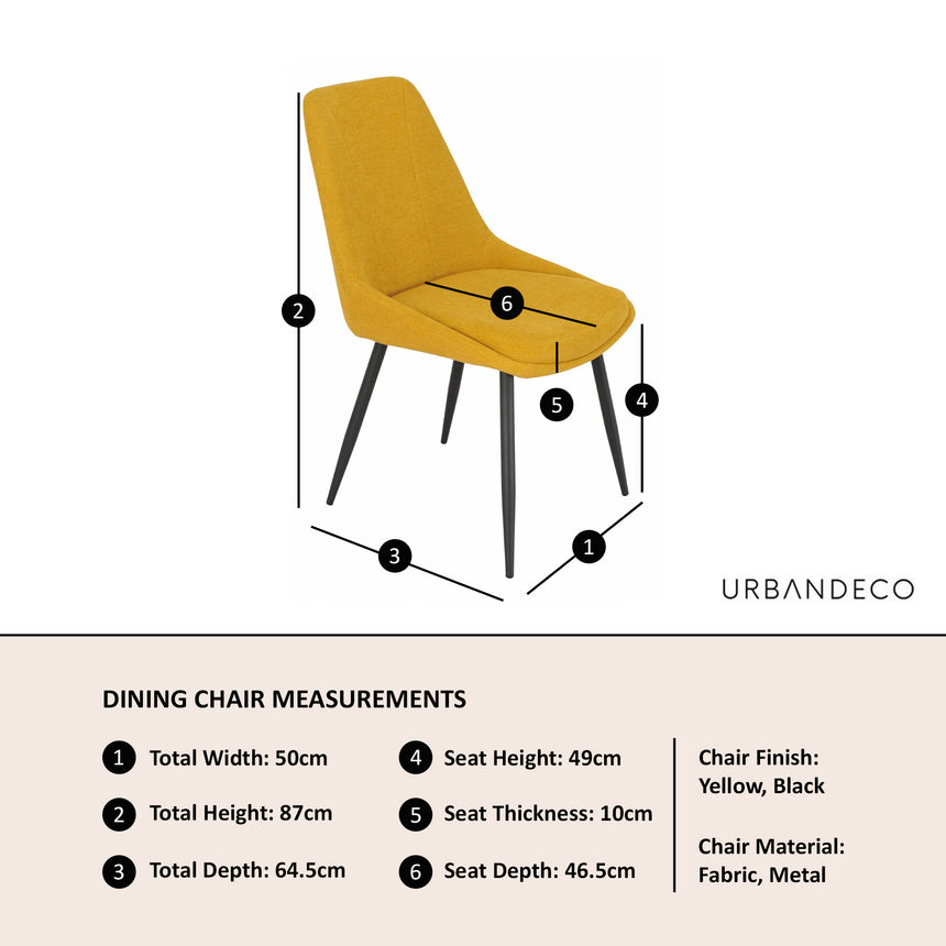 Rovereto Fabric Dining Chair with Black Legs