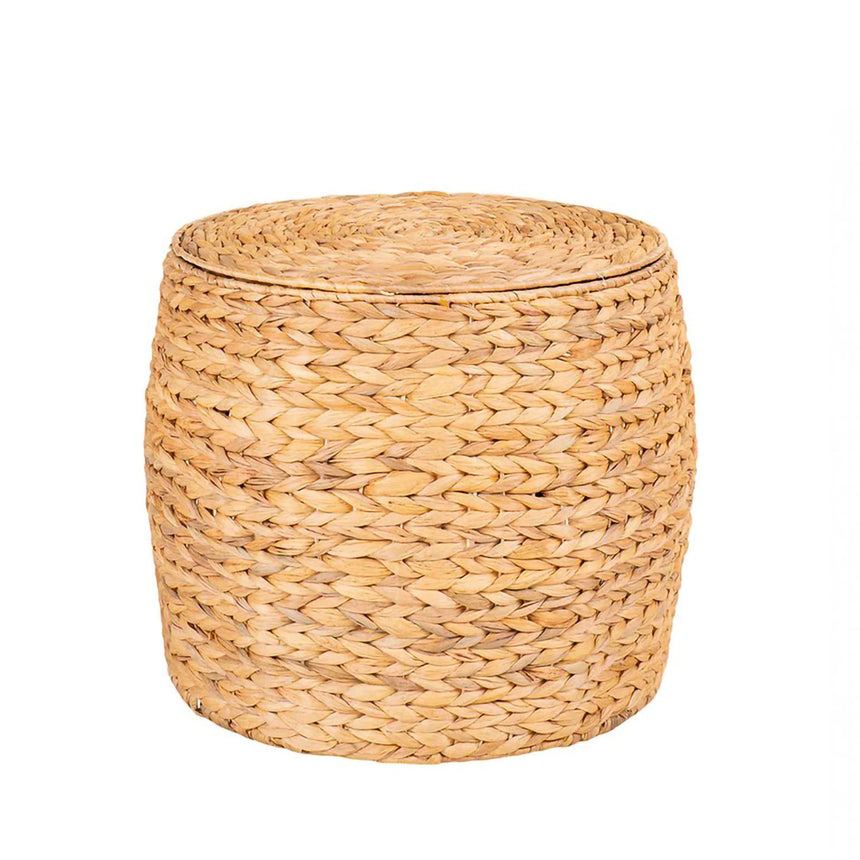 Delia Natural Waterhyacinth Storage Round Side Table