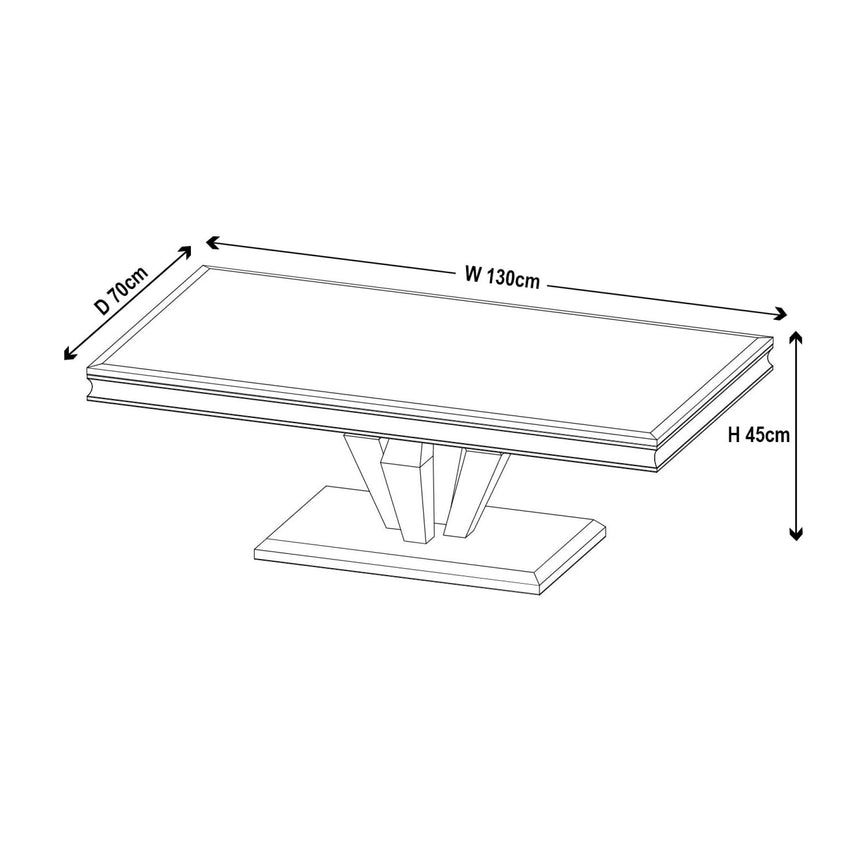 Dolce Coffee Table - Grey Marble & Chrome