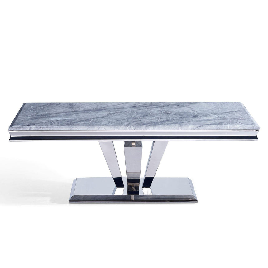 Dolce Coffee Table - Grey Marble & Chrome