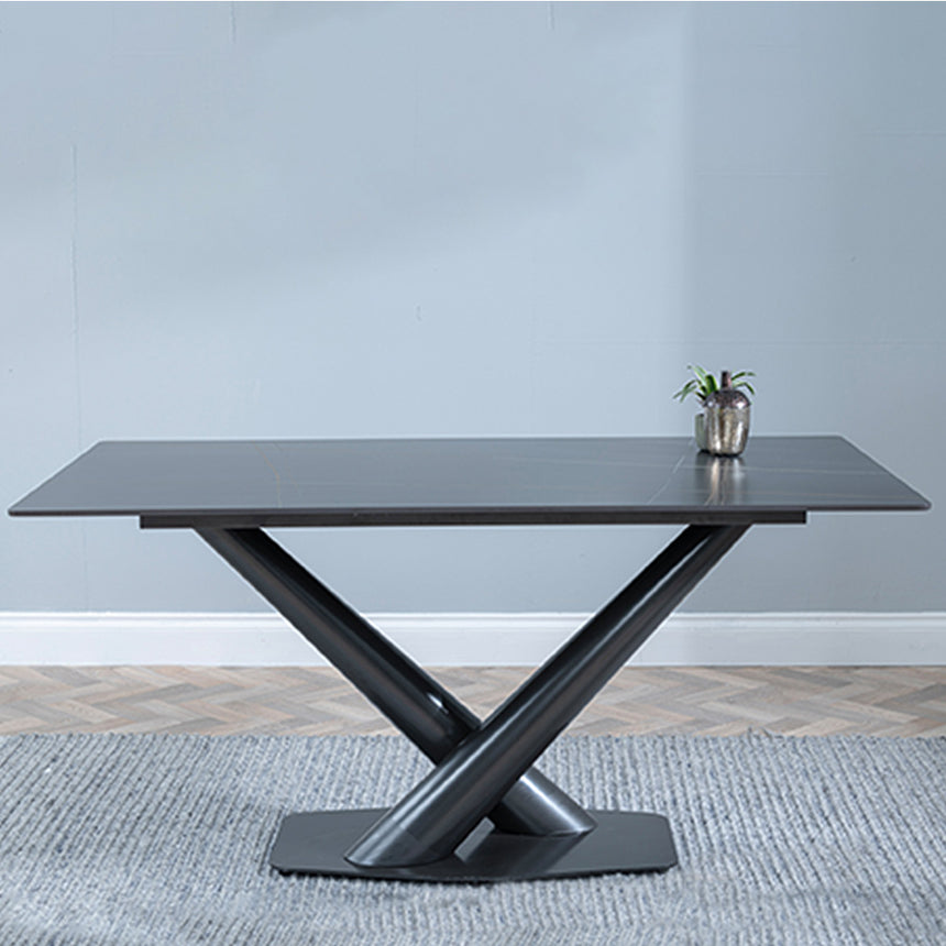 Evelyn 6 Seater Ceramic Dining Table with V Base - 160cm