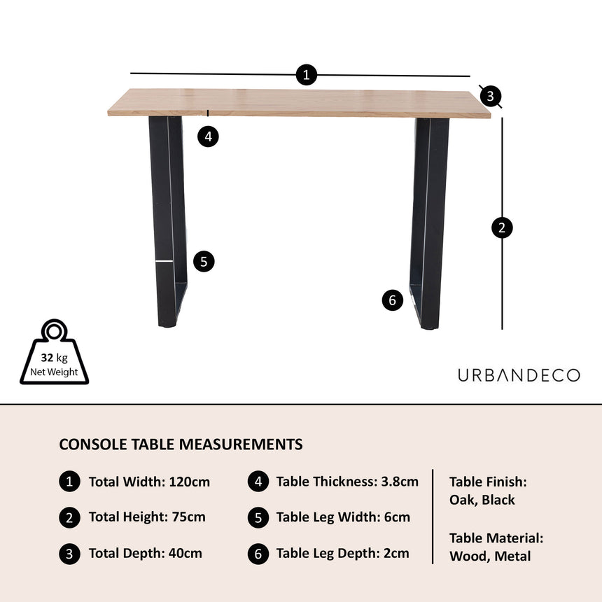 Kimberly Console Table with U Legs