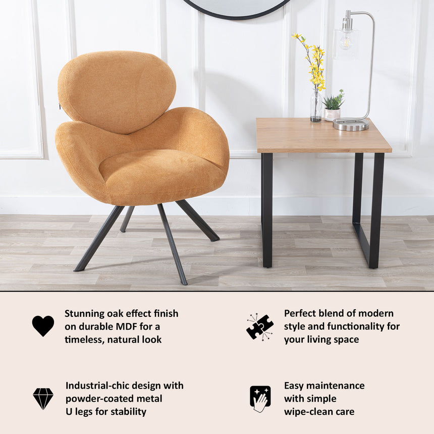 Kimberly Square Side Table with U Legs