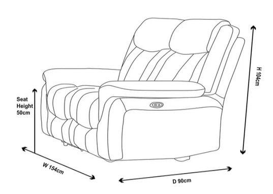 Jessica Fabric 2 Seater Electric Recliner Sofa