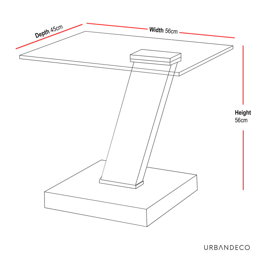 Parma Glass Top Side Table