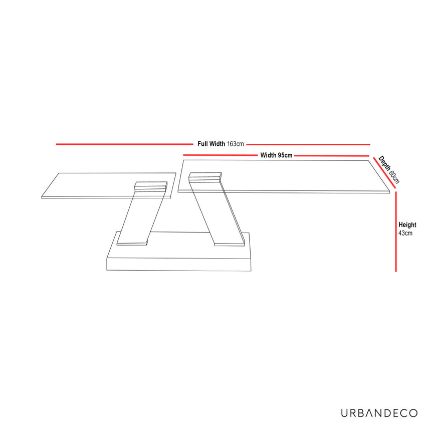 Parma Swivel Glass Top Coffee Table