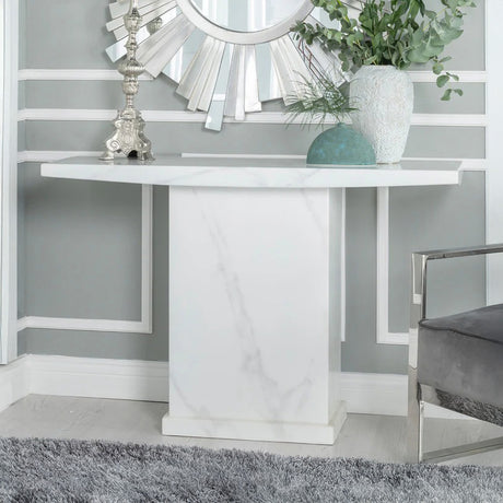 Genoa Marble Console Table with Pedestal Base
