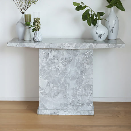 Genoa Marble Console Table with Pedestal Base