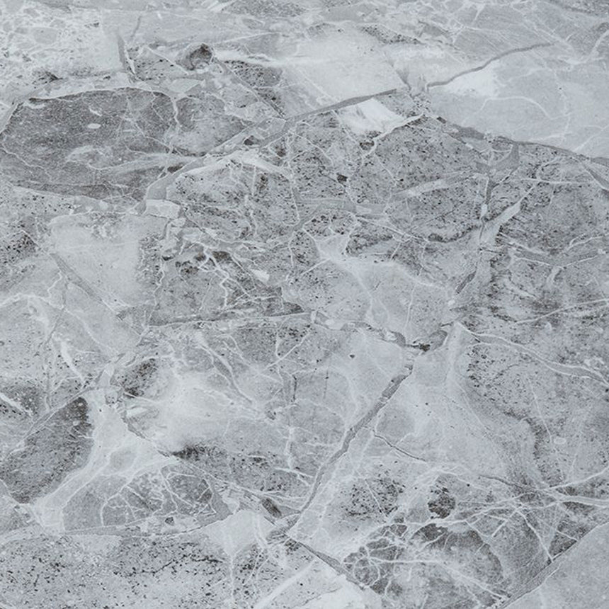 Seattle 6 Seater Grey Marble and Chrome Dining Table with Ring Base - Sizes Available