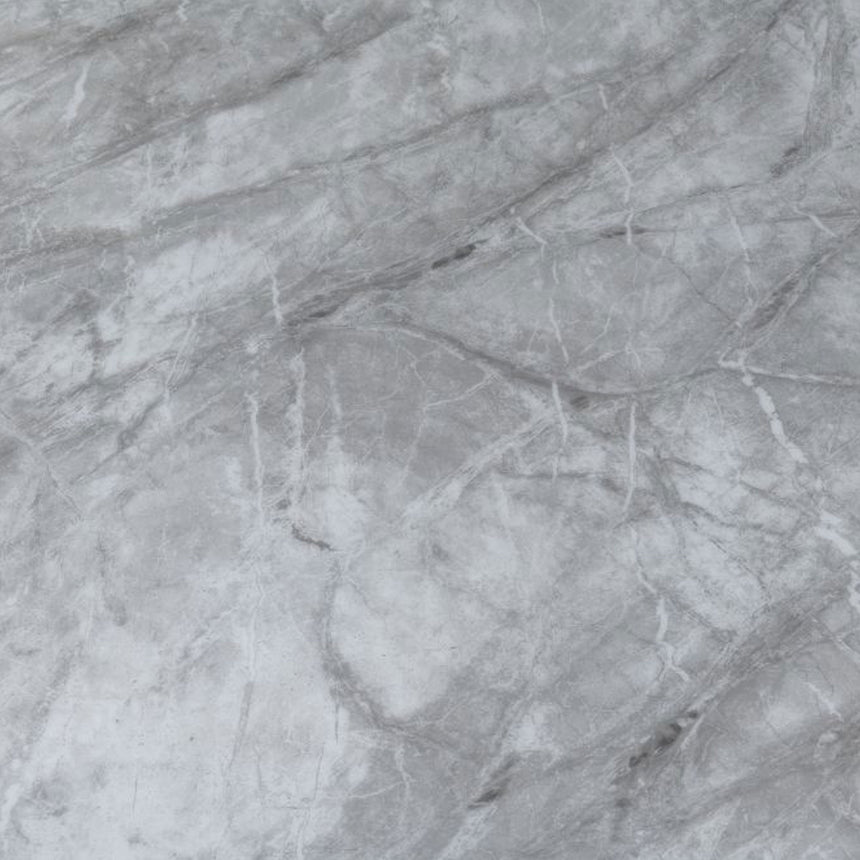 Seattle Grey Marble and Chrome Square Side Table with Ring Base