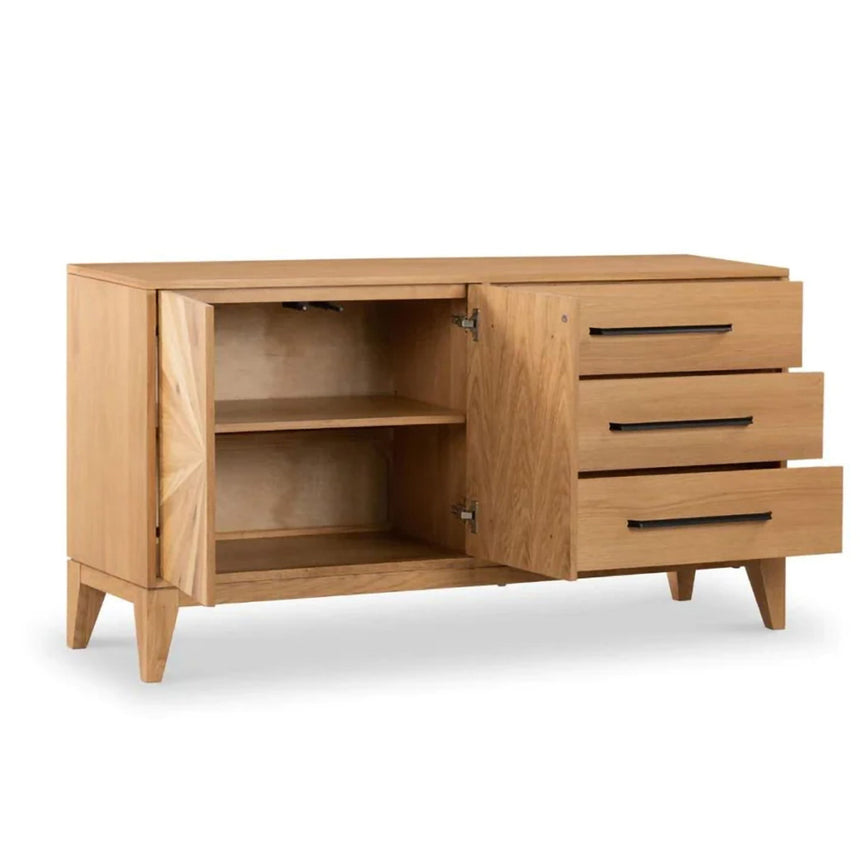 Hampshire Oak 2 Door Sunburst Large Sideboard