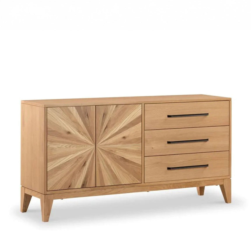 Hampshire Oak 2 Door Sunburst Large Sideboard