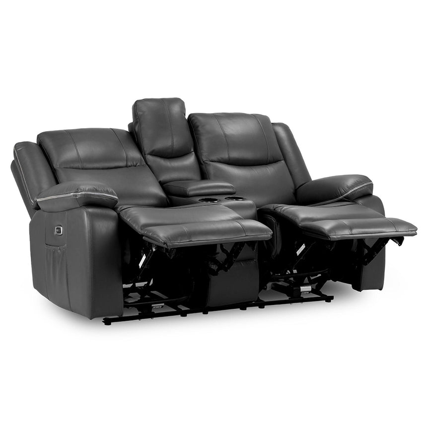 Calliope Black Faux Leather Electric Recliner 2 Seater Sofa