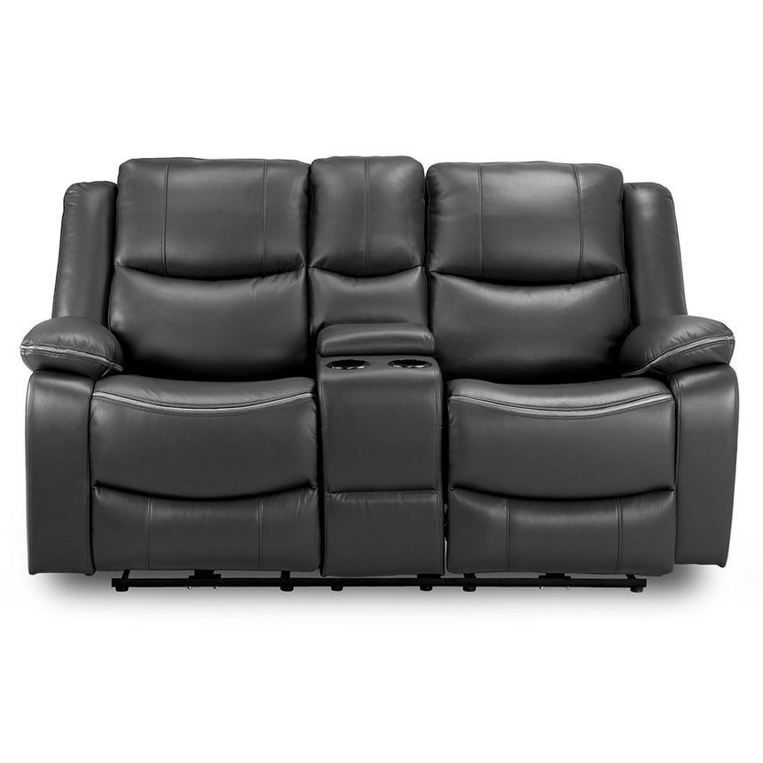 Calliope Black Faux Leather Electric Recliner 2 Seater Sofa