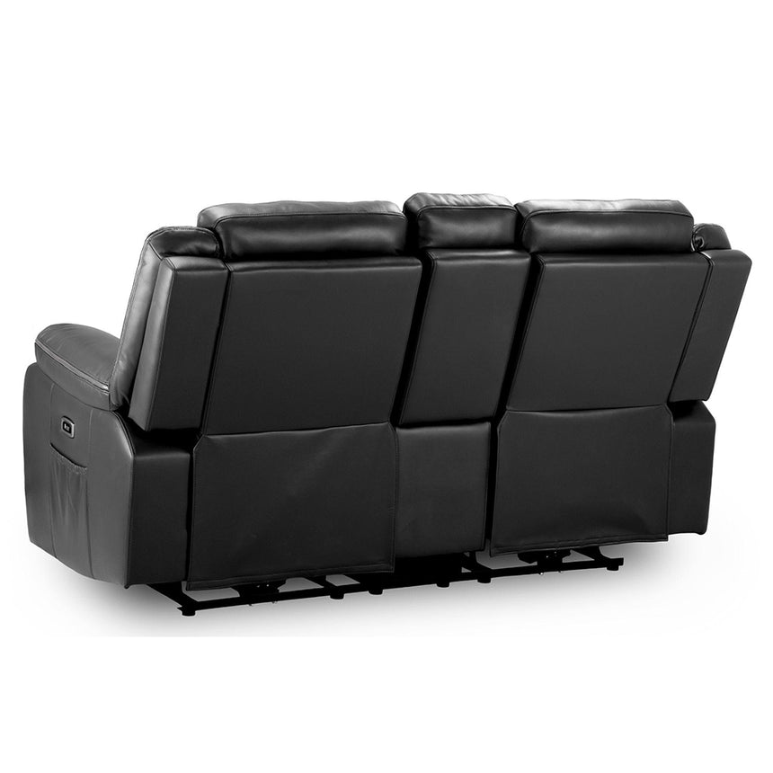 Calliope Black Faux Leather Electric Recliner 2 Seater Sofa
