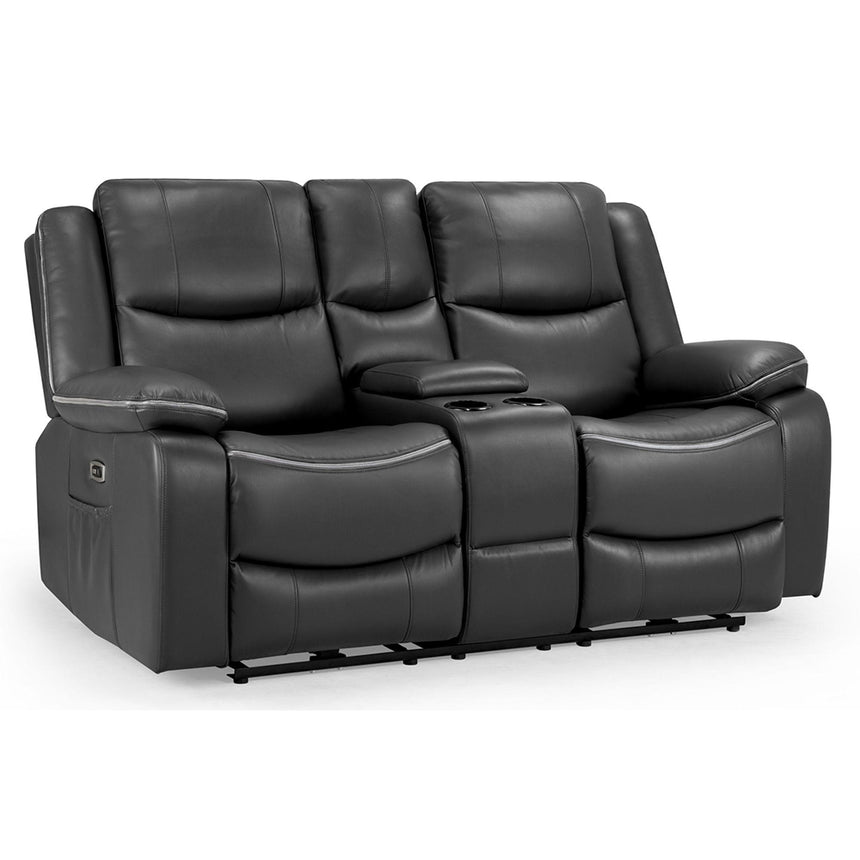Calliope Black Faux Leather Electric Recliner 2 Seater Sofa