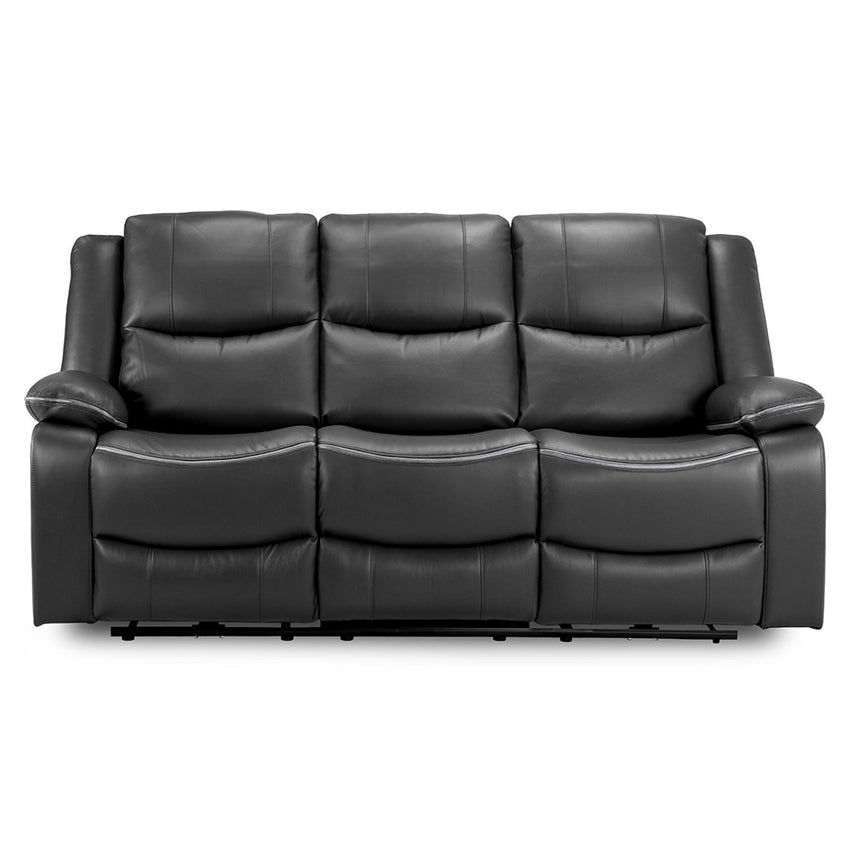Calliope Black Faux Leather Electric Recliner 3 Seater Sofa